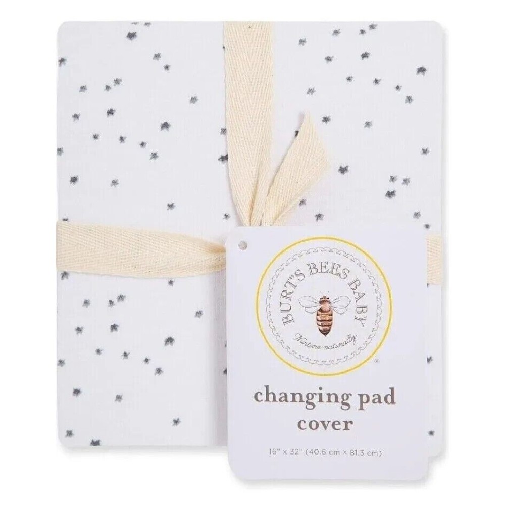 Burts Bees Baby Diaper Changing Pad Cover Starry Night 100% Organic Cotton New